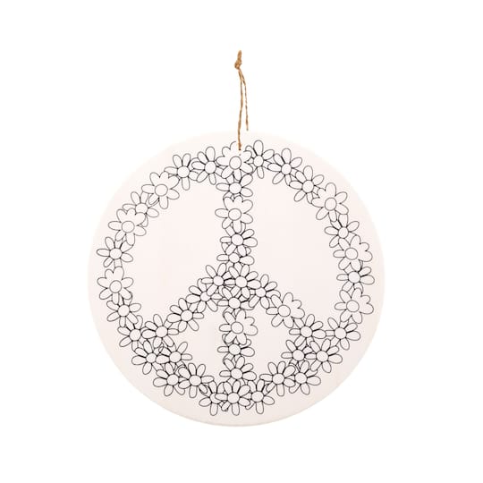 Peace Sign Color-In Wood Ornament by Creatology&#x2122;